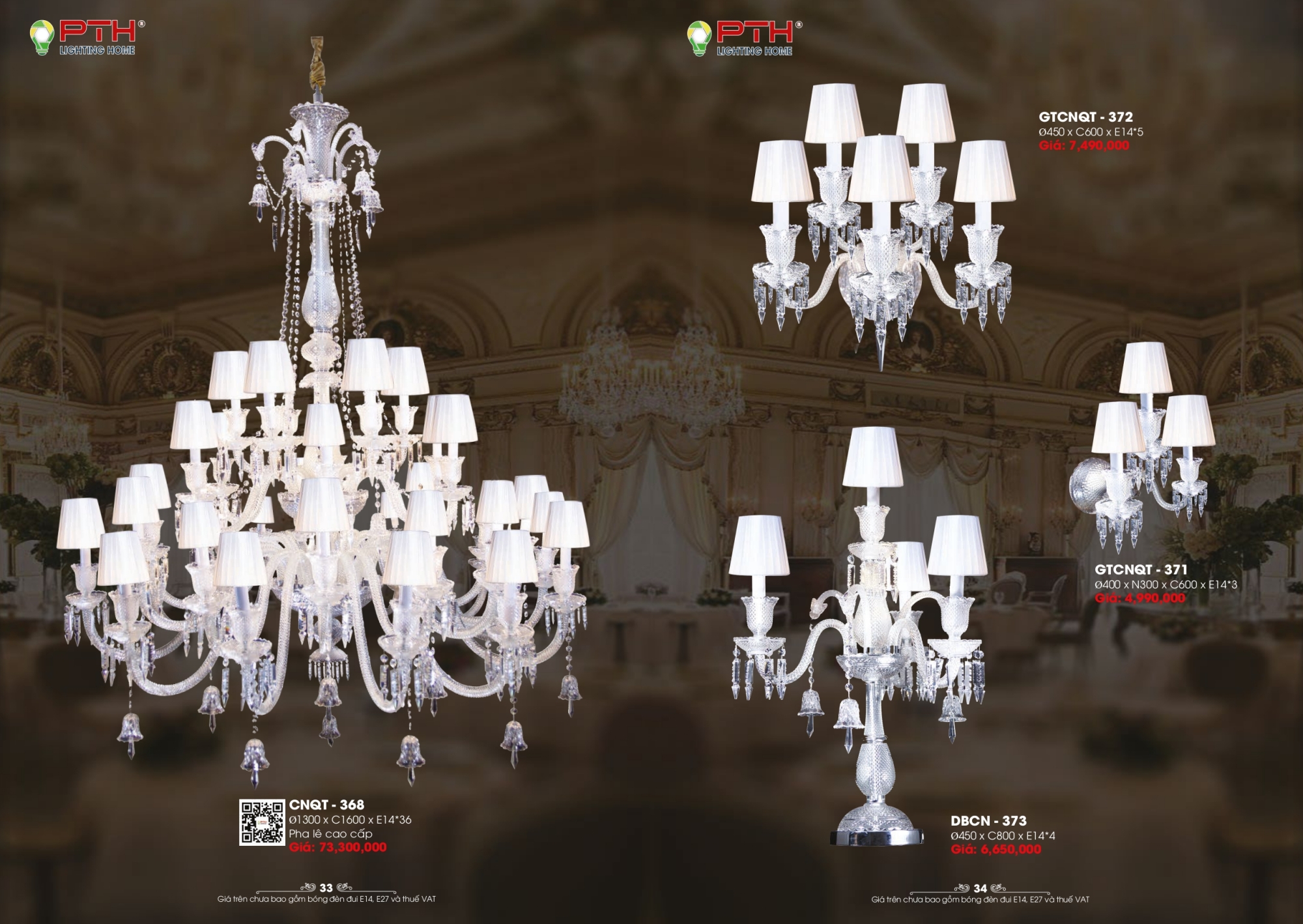 Bảng giá đèn trang trí PTH Lighting Home 2026